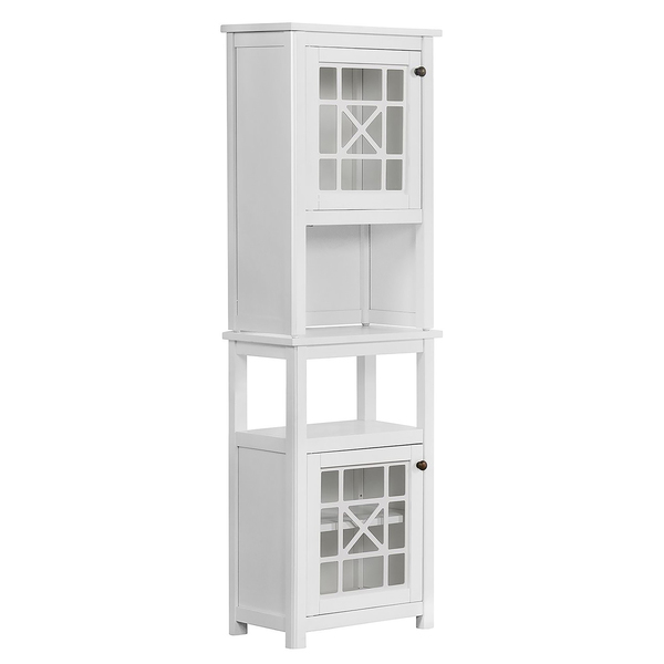 Alaterre Furniture Derby Bath Deluxe Storage Cabinet with Hutch ANDE7879WH